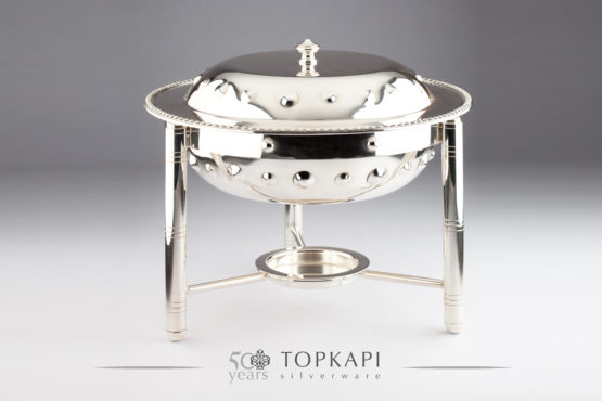 Round Dot Silver plated chafing dish