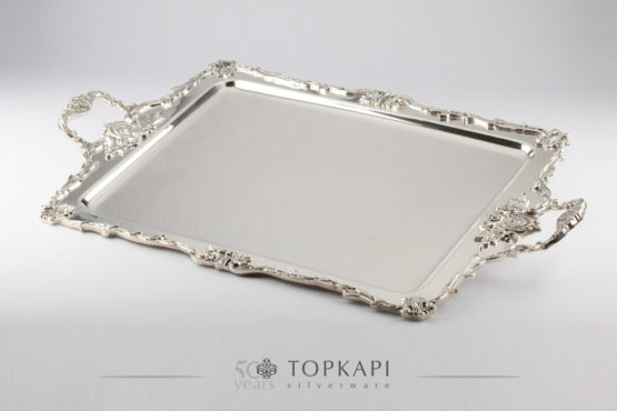 Imperial silver plated serving tray with handles