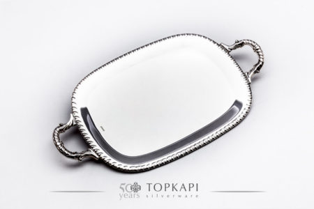 'BMF' Silver plated serving tray with classic design