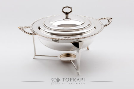 Round 'Wheat Leaf' silver plated chafing dish