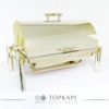 Rectangular revolving silver plated chafing dish