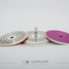 Topkapi-Set of 4 'Record style' coasters with 'spindle' stand