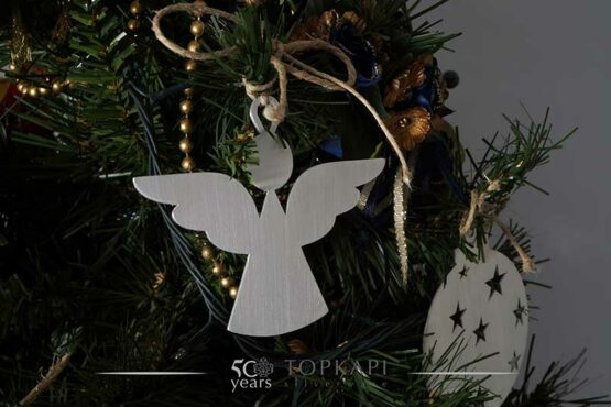 Silver plated angel Christmas tree ornament