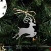 Silver plated deer Christmas tree ornament
