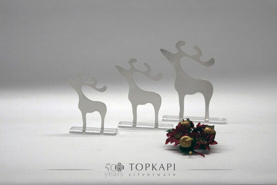 Silver plated deer Christmas decorative stand