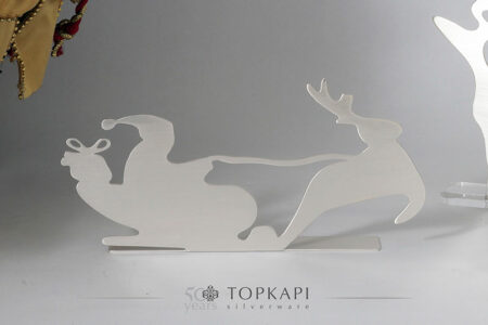 Silver plated Santa's sleigh decorative stand
