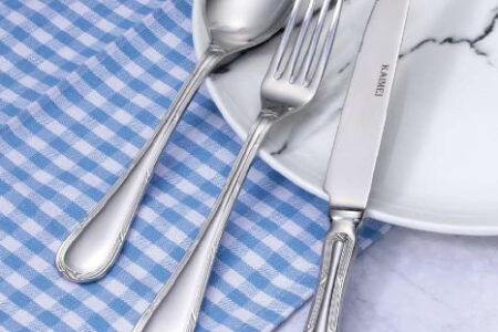 'Ruban Croisé' silver plated or stainless steel cutlery