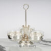 Topkapi-3 bowl silver plated condiment stand with handle