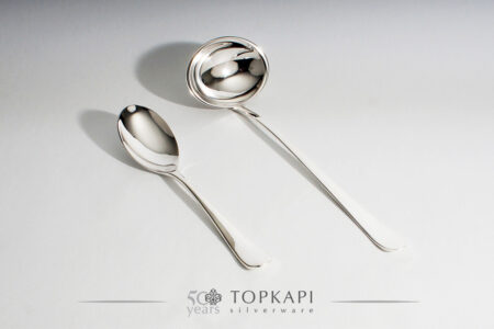 "Simple" silver plated serving spoon and soup ladle