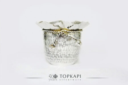 Hammered 'knot design' ice bucket