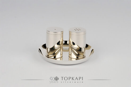 Topkapi-salt-pepper-shakers-underplate-silver plated