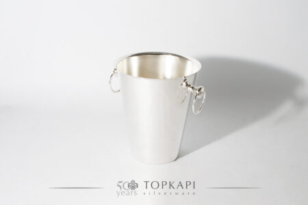 Conical ice bucket with ring handles