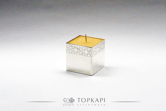 Topkapi-Square-engraved-candle-holder-silver plated