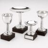 Topkapi-Various-silver plated round trophies on wooden bases