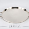 Topkapi-Cylindrical silver plated round tray with crown handles