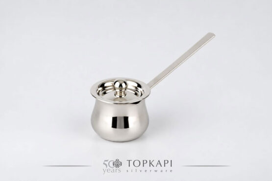 Topkapi Silver plated rakwa coffee pot with cover and flat handle Topkapi Silver plated rakwa coffee pot with cover and flat handle